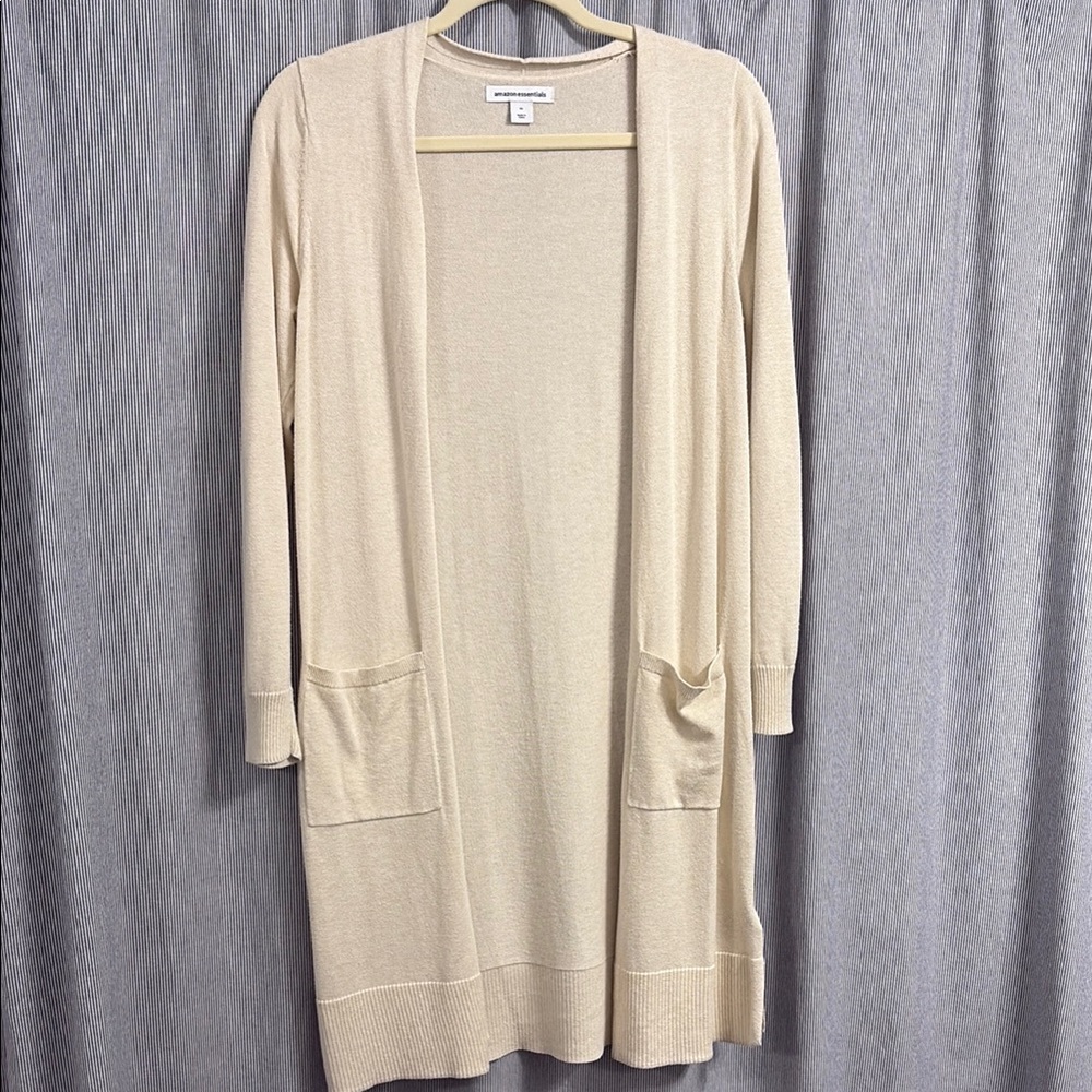 Cream Open Front Cardigan